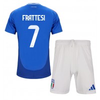 Camisa de time de futebol Itália Davide Frattesi #7 Replicas 1º Equipamento Infantil Europeu 2024 Manga Curta (+ Calças curtas)